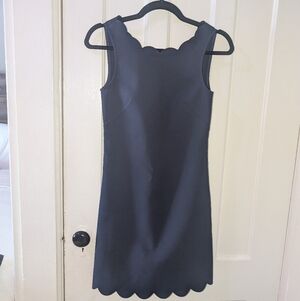 J. Crew Navy Scalloped Neckline Sleeveless Dress